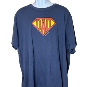 Life is Good Men's SUPERDAD SHIELD Short Sleeve Tee XXXL 3XL Blue Gift Superhero